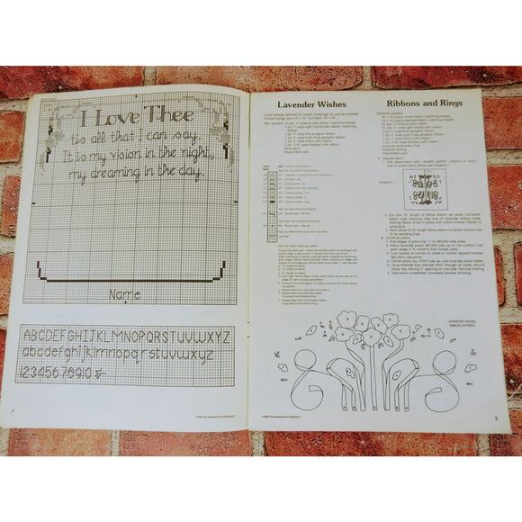 Along the Ribbon Lane - Vtg 1984 - Wedding Cross Stitch Sampler Vanessa-Ann Coll - Picture 3 of 7